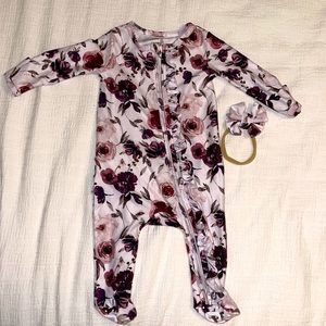 Caden Lane footie and Bow